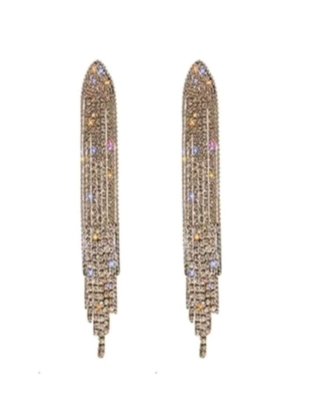 Rhinestone Jellyfish Tassel Statement Earrings